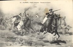 CPA Militaria Algerie Scenes indigenes Fantasia de Spahis