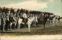 CPA Militaria Exercice de tir au 4eme Spahis