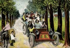 VINTAGE POSTCARD Fantasy Automobile Child Baby Ass Mule