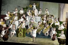 VINTAGE POSTCARD Fantasy Child Baby Music