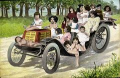 CPA Fantaisie Enfant Bebe Automobile