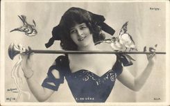 VINTAGE POSTCARD Woman Theater E of Vere Marigny Paris