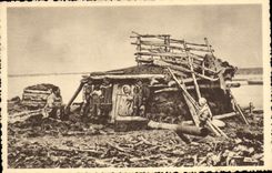 VINTAGE POSTCARD Polar Alaska On the Yukon river a house of eskimo