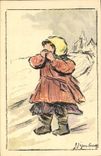 VINTAGE POSTCARD Fantasy Illustrator Child Orphanage of the Armies