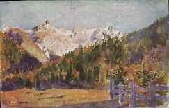 VINTAGE POSTCARD Fantasy Illustrator Anton Christoffel Piz To trust im Oberengadin