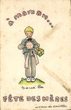 VINTAGE POSTCARD Fantaisie Illustrator Child Mother's Day