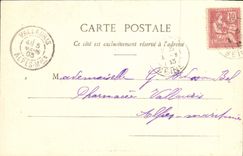 VINTAGE POSTCARD Fantasy Child Last day of a condmane Pig Pig