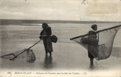 CPA Peche Berck Plage Pecheuses de crevettes dans la baie de l'Authie