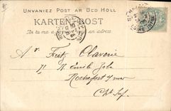 Pesca de la POSTAL de la VENDIMIA en nuestros marineros bretones en el marinero del topo y la paloma viejos del puerto