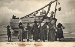 CPA Peche Types de pecheurs avant le depart