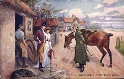 CPA Chien Chiens Chasse a courre Cavalier Alls well that ends wqell