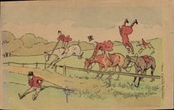 CPA Chien Chiens Chasse a courre Cavaliers