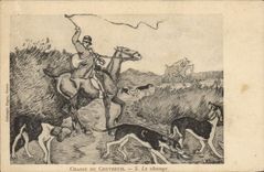 CPA Chien Chiens Chasse a courre Chasse du chevreuil Le change