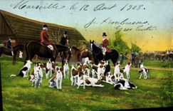 CPA Chien Chiens Chasse a courre Cavaliers