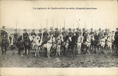 CPA Militaria Un regiment de Spahis saluta cu sabia 
