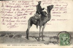 CPA Militaria Spahis Saharien Tunisie