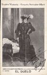 Vintage Postcard Woman Theater Teatro Victoria Compana Serrador Husband El Duelo