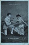 Vintage Postcard Woman Theater Mr. Franck and Villy the lesson of love