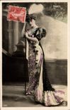 Vintage Postcard Woman Theater Faber