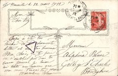 Vintage Postcard Woman Theater Martine Regnier