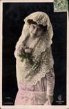 Vintage Postcard Woman Theater Maria Palou