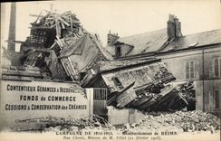 CPA Bombardement de Reims Rue Clovis Maison de M Villet Notaire