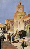 CPA Orientalisme Tunis Sfax Rue et mosquee