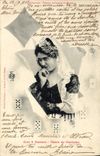 Vintage Postcard Imagination Woman Chart square