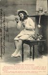 Vintage Postcard Imagination Woman Receipts of delicacies Stopped of the young ladies