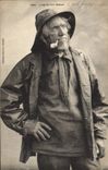 Vintage Postcard Fishes Breton Old seaman
