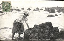 CPA Peche La peche aux bigorneaux