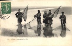 CPA Peche Pecheurs de crevettes