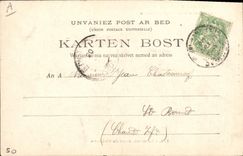 Postal Pesca Bretaña Recogedoras de goemon