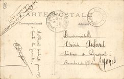 Vintage Postcard Militaria After the battle Chein amulancier carrying of the helps with wound