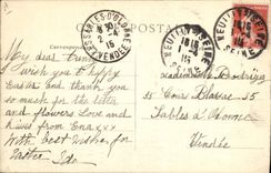 Vintage Postcard High school Pasteur Neuilly Paris American Ambulance