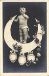 Vintage Postcard Imagination Child the Moon