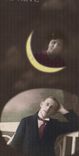 Vintage Postcard Imagination Woman the Moon the dream