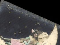 CPA Fantaisie Enfants Lune plis/forte usure en coins pour référence