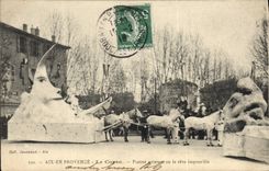 Vintage Postcard Imagination the Aix Moon in Provence Corso Pierrot aviator or the impossible dream