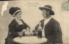 Vintage Postcard Auvergne Folklore a declaration of Soft love oaths