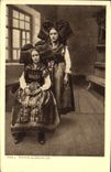 Vintage Postcard Folklore Alsatian standards