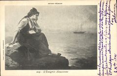 Vintage Postcard Folklore the Alsatian emigree