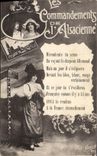 Vintage Postcard Folklore commands of Alsatian Alsace