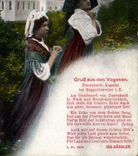 Vintage Postcard Folklore Gruss aus den Vogesen