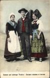 Vintage Postcard Folklore Alsatian and Lorraine Costumes