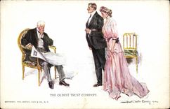 Vintage Postcard Imagination Illustrator The oldest trust company