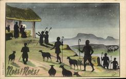 Vintage Postcard Imagination Illustrator Noël Christmas