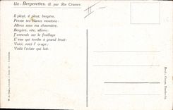 Vintage Postcard Fantaisie Illustrator It rains it rains shepherdess