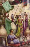 Vintage Postcard Imagination Orientalism The vase to saddle