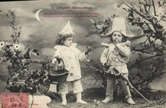 Vintage Postcard Imagination Child Pierrot Petty thief